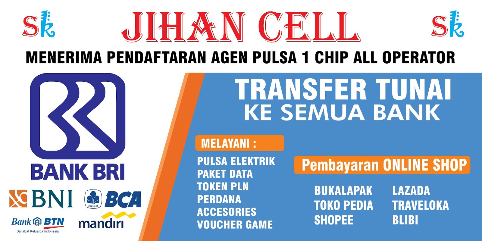 20 + Spanduk Pulsa All Operator Terbaru server kita Agen87