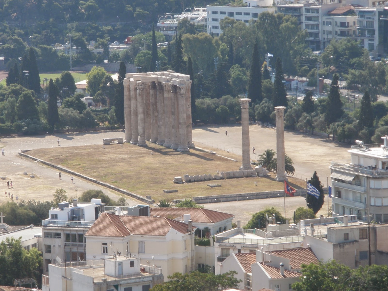 Vista aérea del Templo de Zeus Olímpico