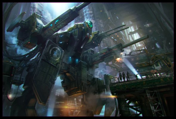As sombrias ilustrações de ficção científica de Daryl Mandryk Daryl Mandryk artstation arte ilustrações ficção científica sombrio robôs futuristas alienígenas
