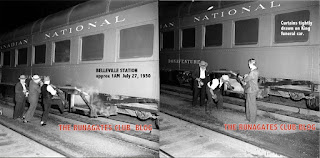 Crew quickly stow ice under the Mackenzie King funeral train, July 27, 1950