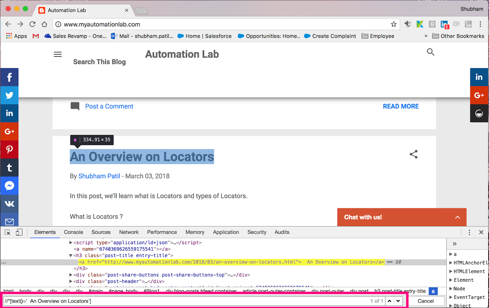 XPath Writing & Techniques Automation Lab