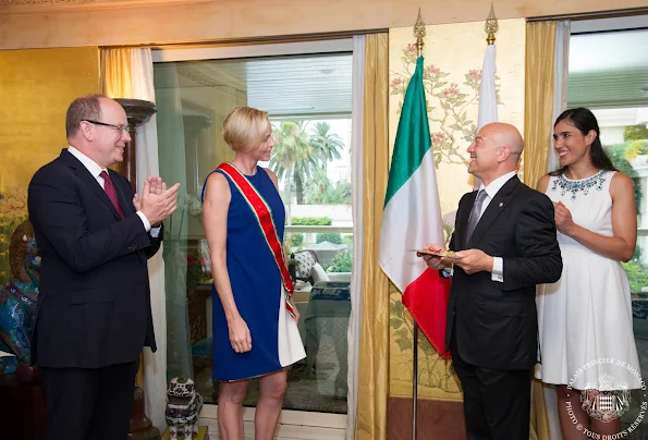 Princess Charlene was awarded the honorific distinction of Knight Grand Cross of the Order of the Star of Italy