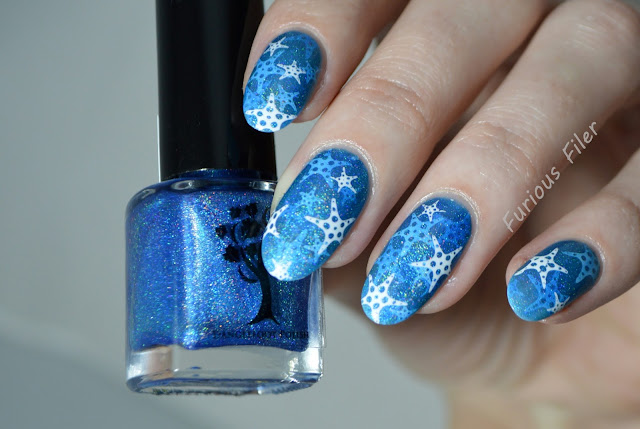 pond holo holograpic jelly starfish sailor nails