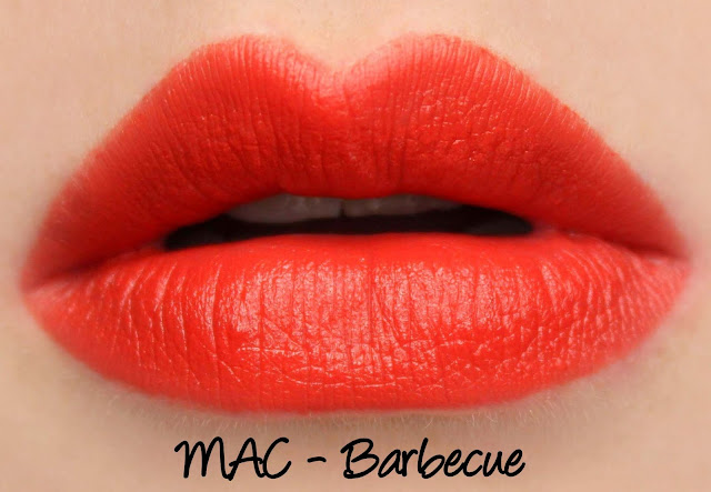 MAC Barbecue Lipstick Swatches & Review