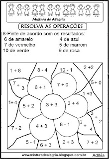 operações Atividades de matemática e primavera