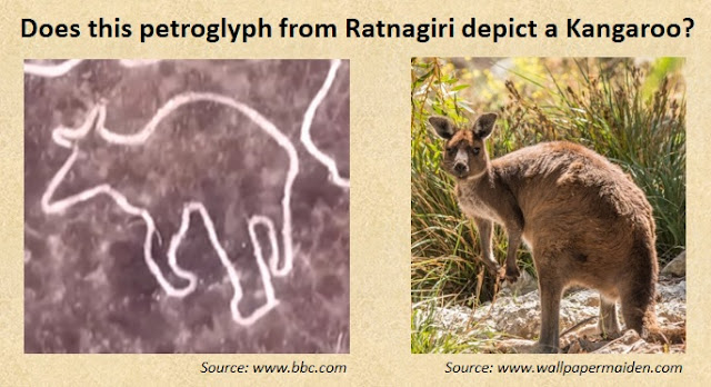 Ratnagiri petroglyph depicting a kangaroo