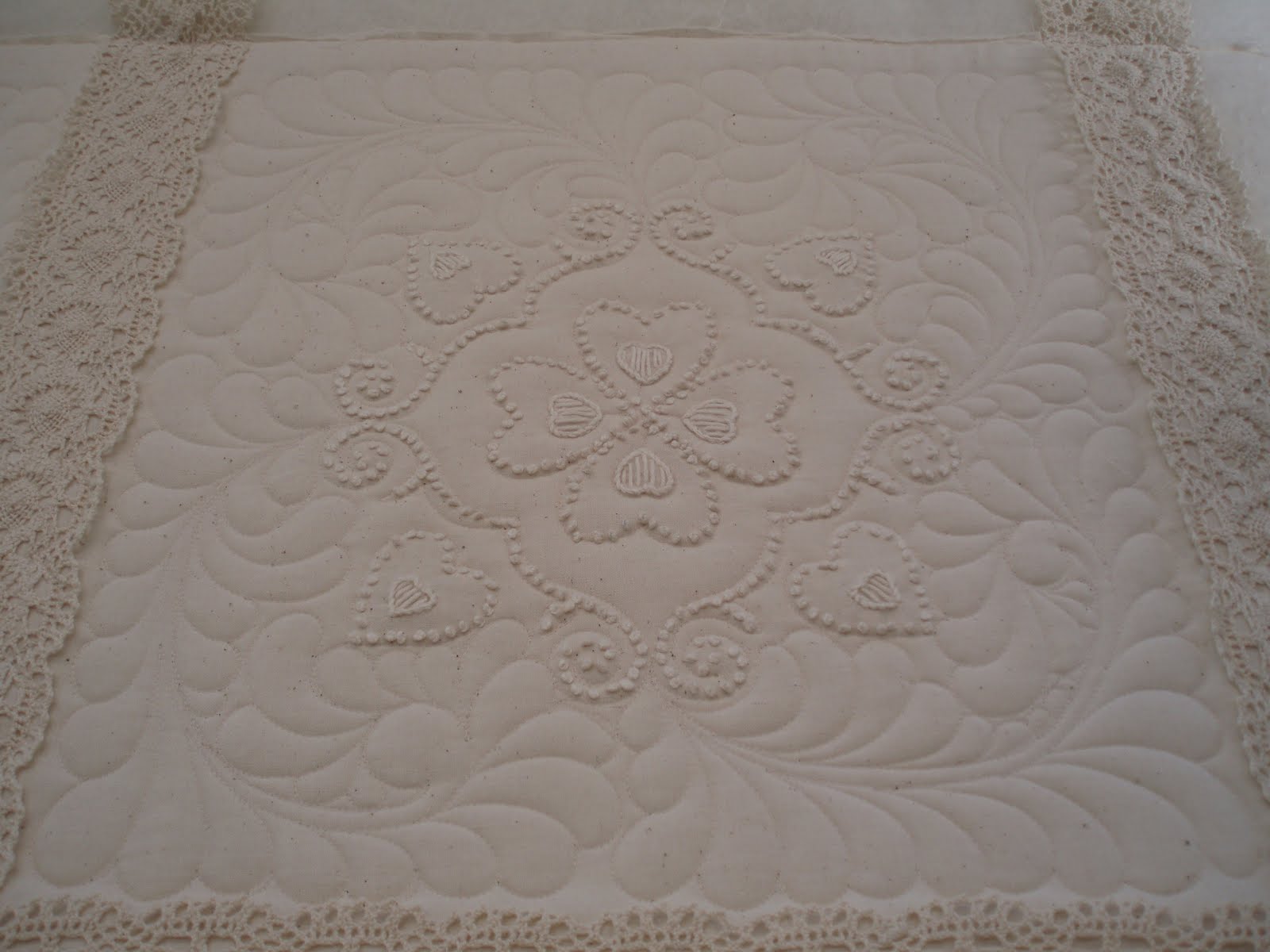 Purrfectly Quilted Velvet, RB&W and a Candlewick Quilt not all together