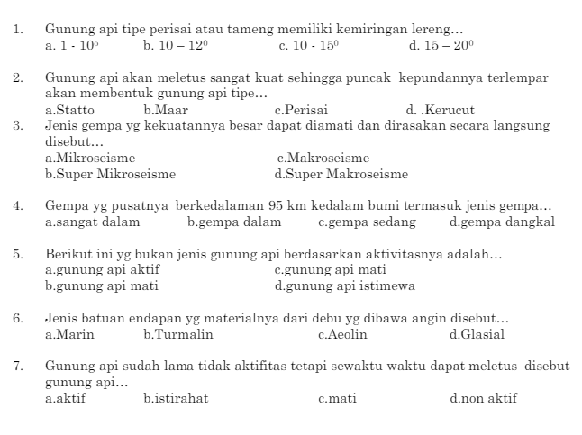 Soal UTS/PTS IPS Kelas 7 Semester 1 Kurikulum 2013 Tahun 2018