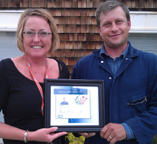 Wanda Celeone, left; Rob Wylie, right; May 2012 Employee of the Month
