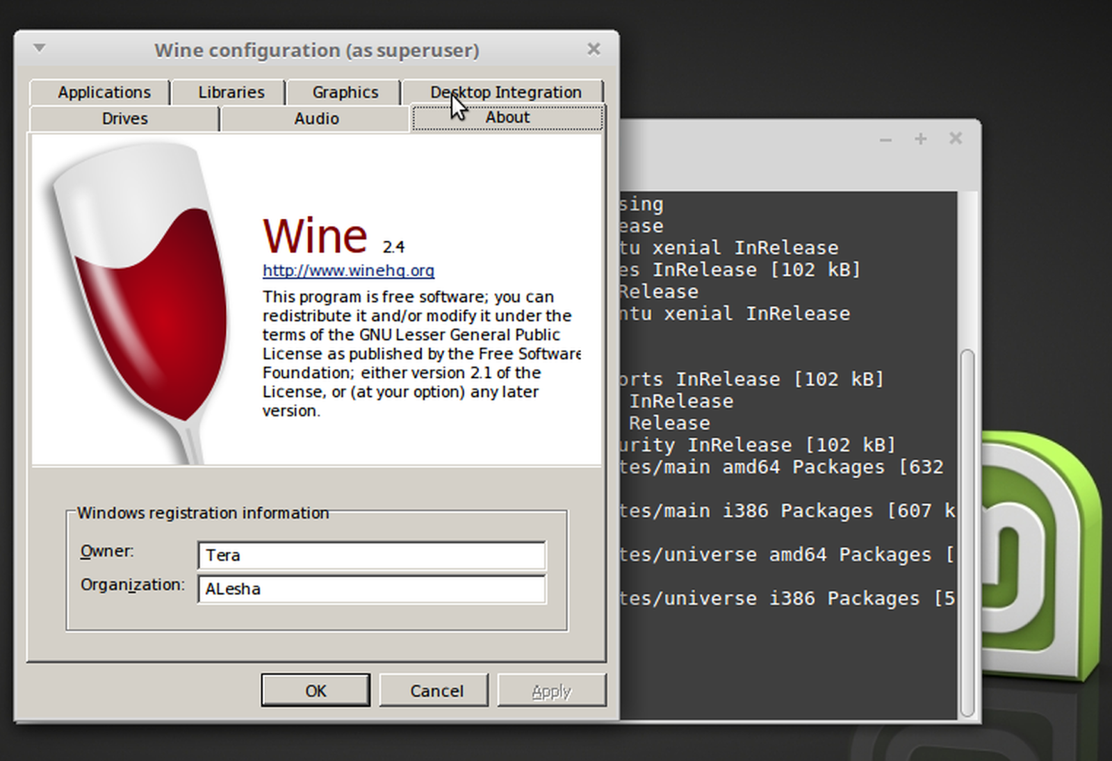 Cara Membuka Wine Configuration Lewat Terminal Linux jppjr