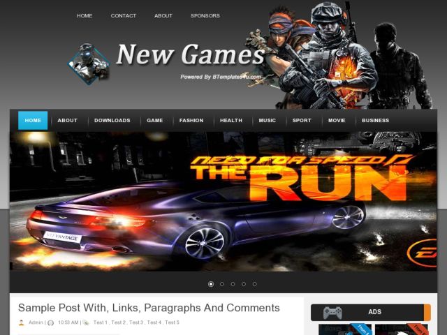 New Games Blogger Template