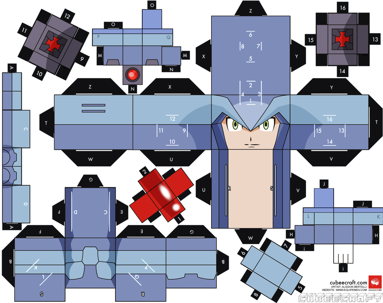 paper papercraft Megaman X Cubee Papercraft : Craft.