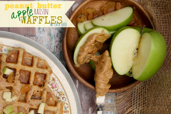 Peanut Butter Apple Raisin Waffles w/ Chia Seeds + a Better Breakfast Month Giveaway