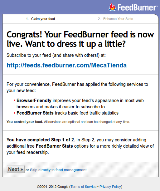 Ya tenemos listo nuestro feed rss Ya tenemos listo nuestro feed rss
