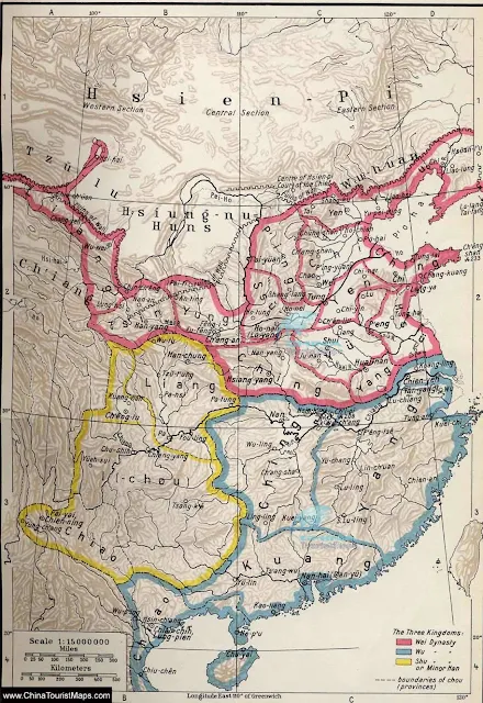 แผนที่สามก๊กภาษาอังกฤษ Romance of the Three Kingdoms Map