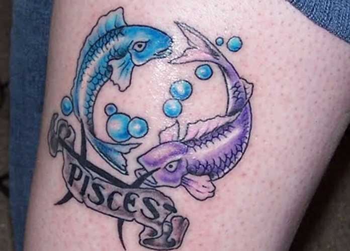 Cute and Simple Pisces Fish Tattoo - wide 7