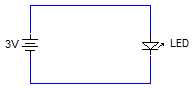Circuit Diagram Simple led connected to battery