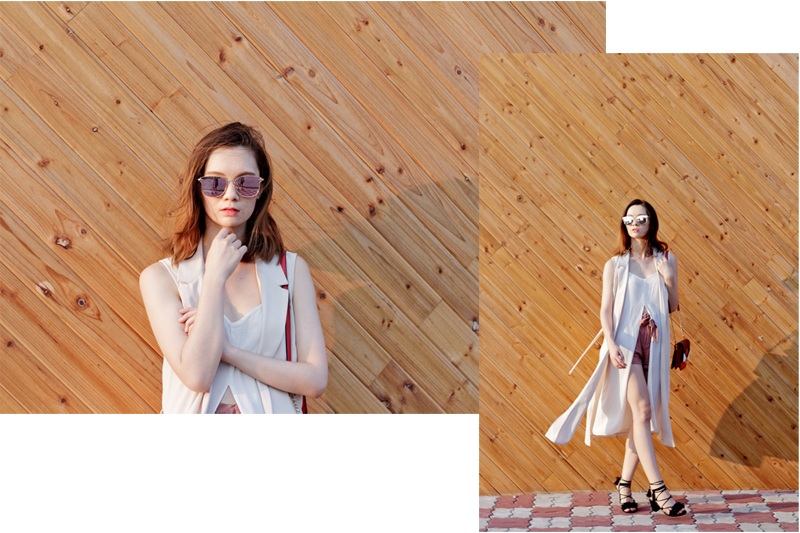 Sleeveless_Trench Layeredlook_MetalRimSunglasses_Summerfashion_TasselSandals