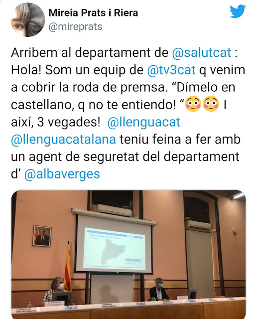 periodista de TV3 pide a Generalitat que actúe contra el vigilante de departamento de Salud, Alba Vergés por no saber catalán