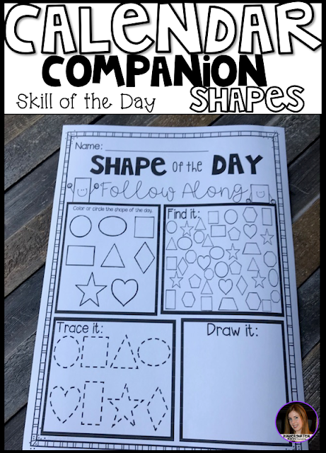 Are you looking for shape activities for preschool and kindergarten?  Then you will love Shape of the Day Calendar Companion!  Shape of the Day Calendar Companion was designed to be a part of your daily morning meeting or carpet time for preschool and kindergarten leveled children.