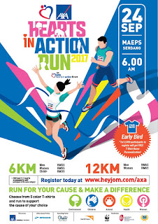 Official poster. AXA Hearts in Action Run 2017 poster
