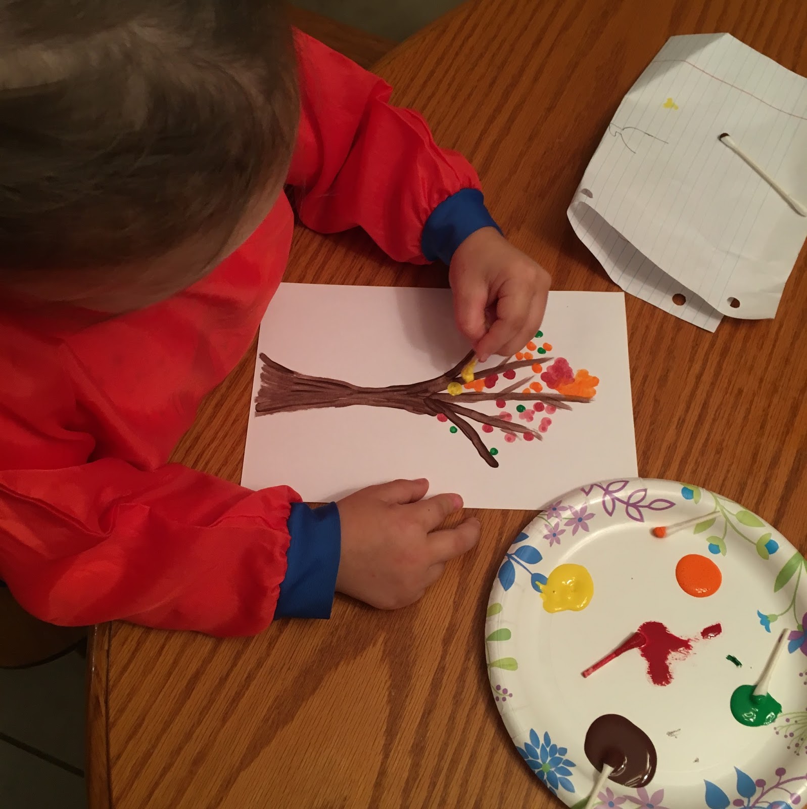 What I Live For Fall Craft QTip Fall Tree