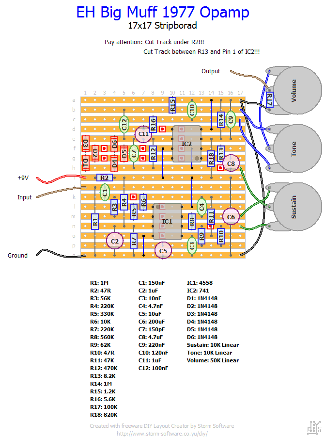 StompBoXed The Guitar Pedal Builders Repository Big Muff Vero Layout