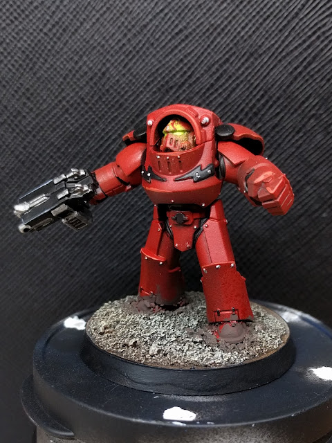 OSL arched eyebrow effect Finished terminator with bolter and powerfist