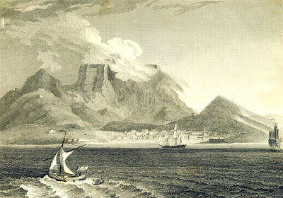 Cape Town and the Table Mountain  from A New Geographical Dictionary by JW Clarke (1814)