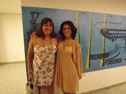 Ciça Marinho e Raquel Tavares na estreia da peça"Sombras" no Sesc de São Paulo.