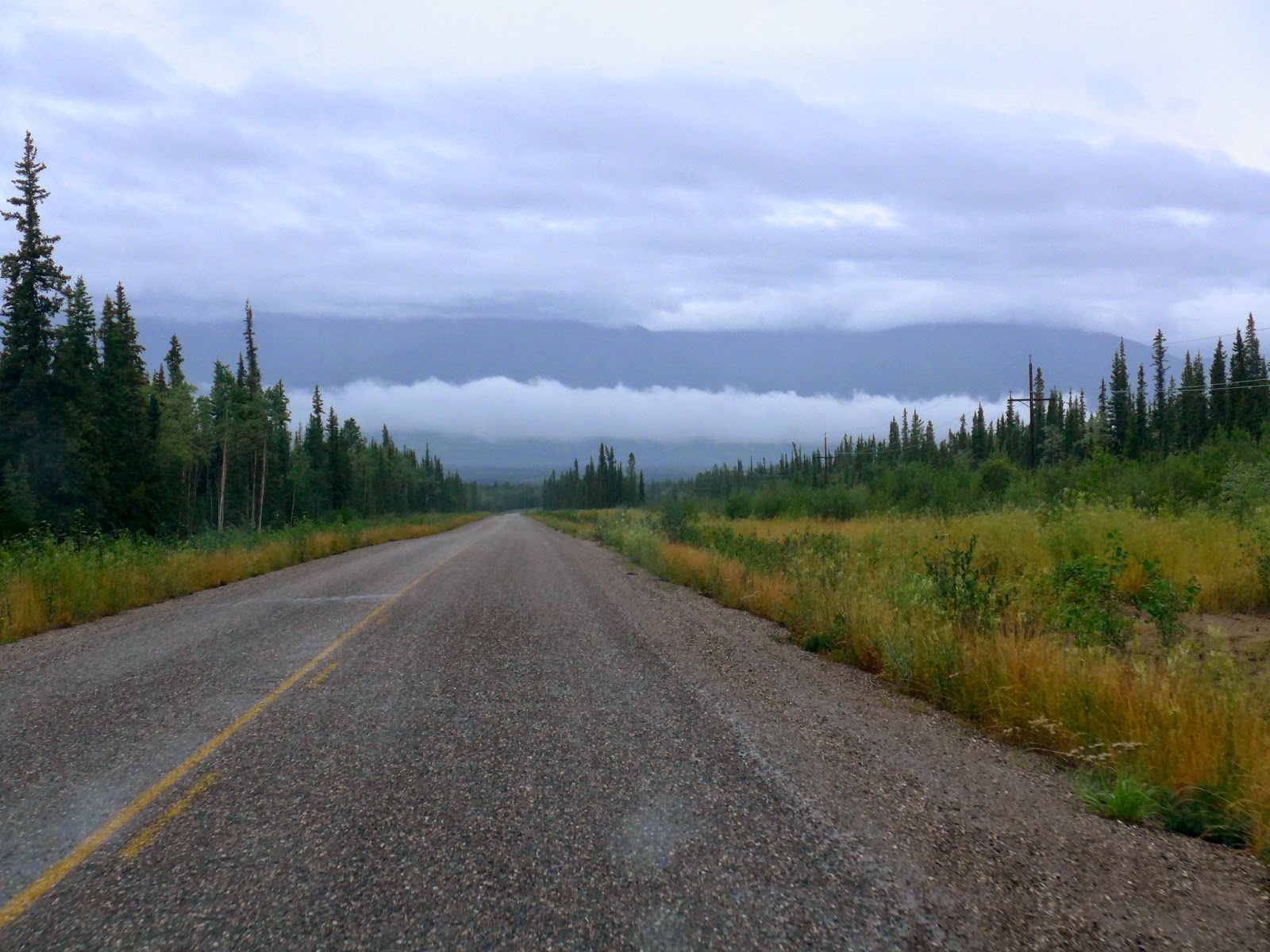 Dramatic sky early morning leaving 5 mile lake, Yukon.