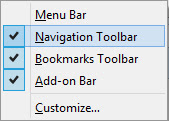 Enabling Mozilla Firefox Bookmarks Toolbar
