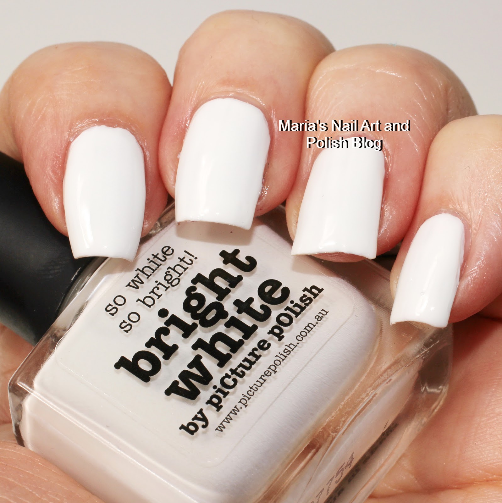 Marias Nail Art and Polish Blog Picture Polish Bright White swatches