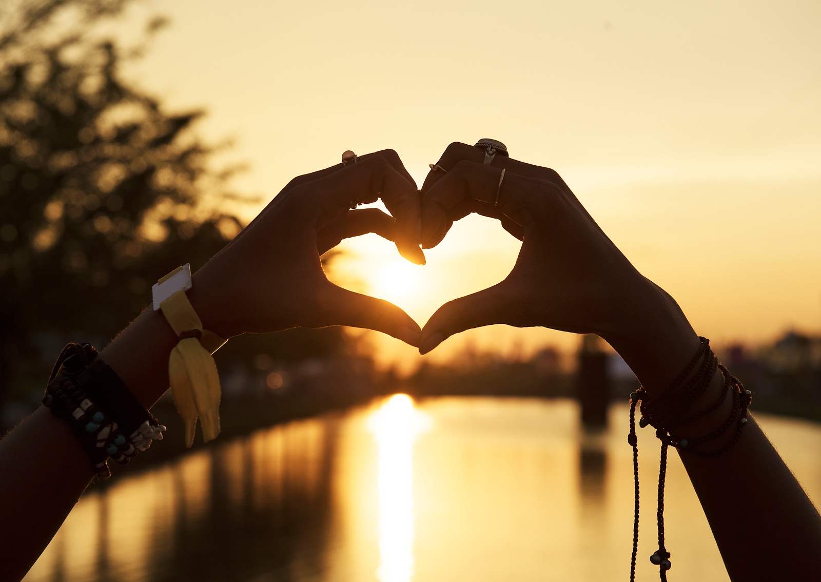 Love By Hands On Sunset