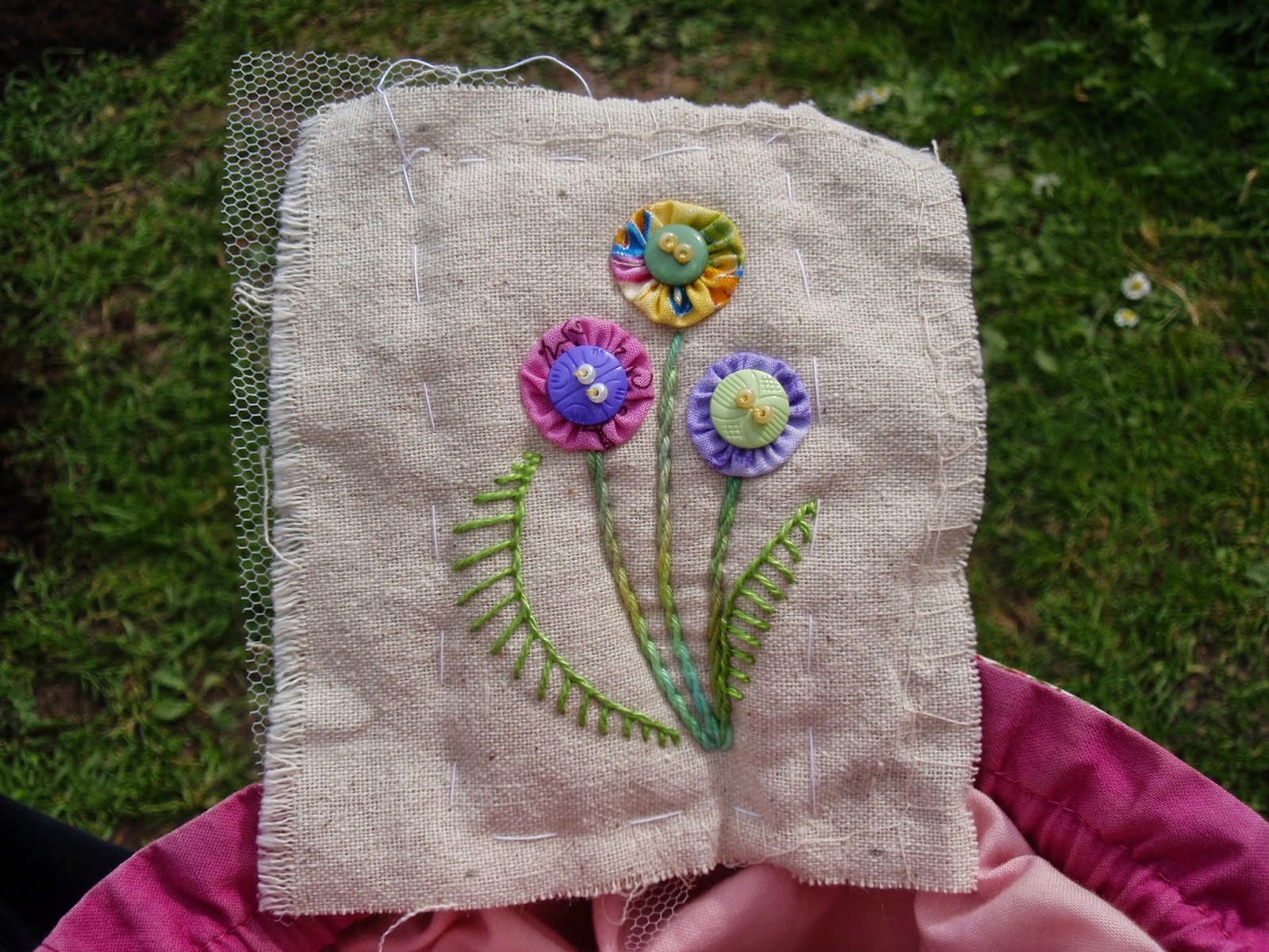 Embroidery finished, frame removed