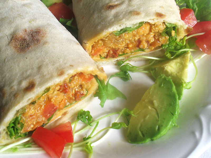 Chickpea Quinoa Vegetable Wraps | Lisa&amp;#39;s Kitchen | Vegetarian Recipes ...