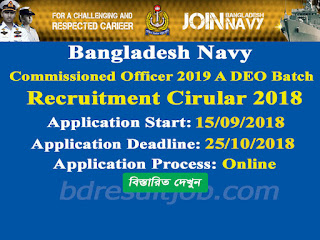 Bangladesh Navy Commissioned Officer 2019 DEO A Acting Instructor Sub Lieutenant Batch