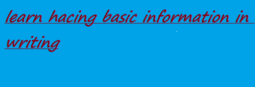 hacking basic informationin english