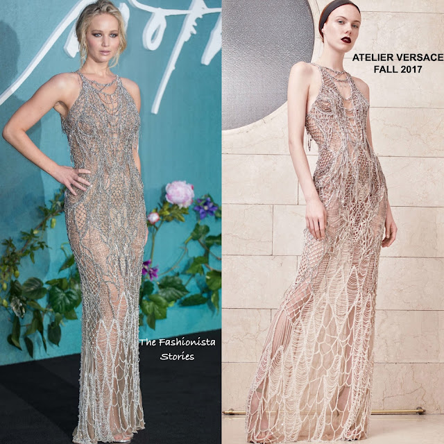 Jennifer Lawrence in Atelier Versace at the 'Mother!' London Premiere