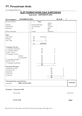 Contoh Slip Gaji Karyawan Fifgroup Guru Paud