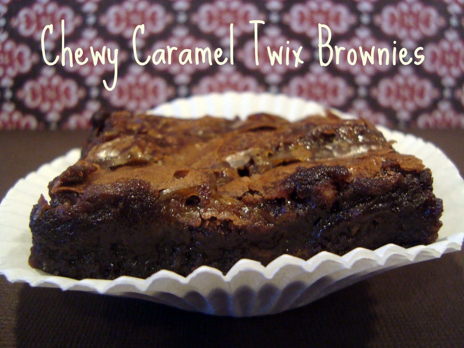 chewy caramel twix brownies dip it in chocolate