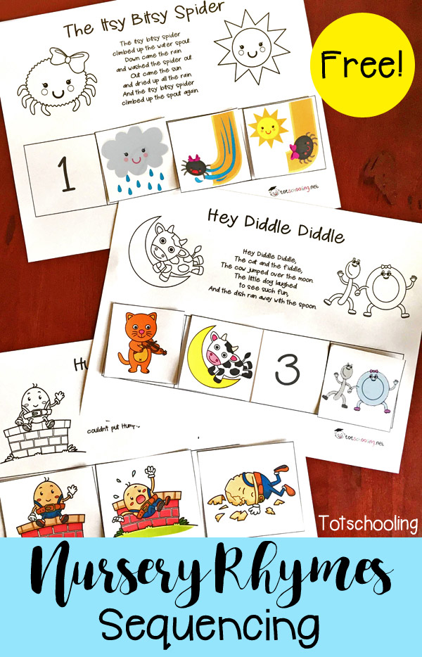Free Nursery Rhymes Sequencing Printables Totschooling Toddler 