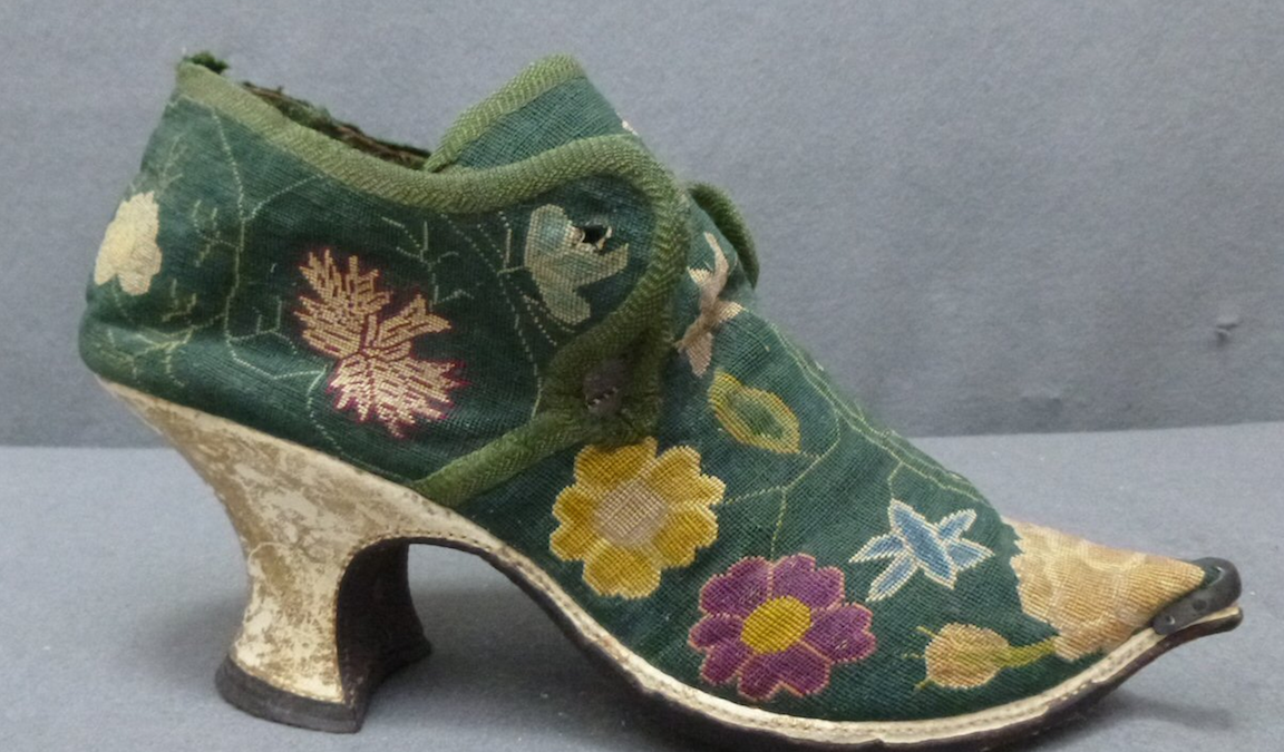 Two Nerdy History Girls: Heels or Flats? Two Pairs of 18thc. Women's Floral  Shoes