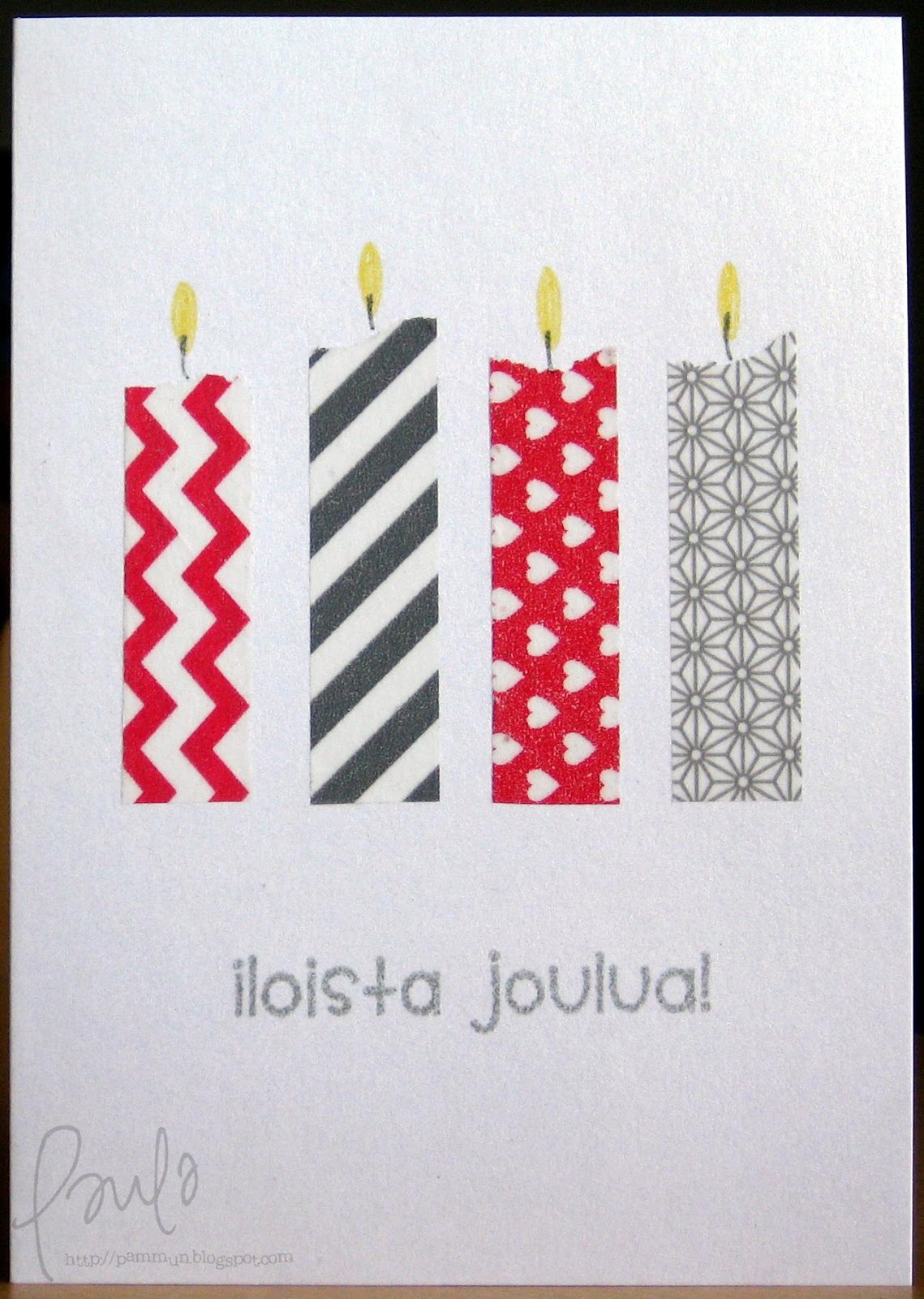 impatient Alleviate Continent Washi tape Xmas card - candels | Diy christmas cards, Xmas cards, Christmas  cards handmade