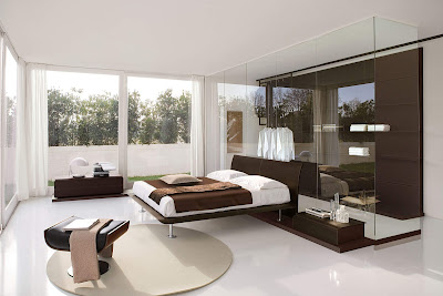 White bedroom furniture with spacious rooms landscape