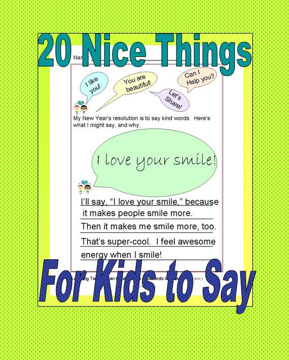 Teacher Ink 20 Nice Things For Kids To Say