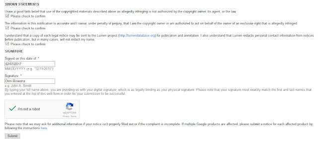 Cara Melaporkan Pencurian Artikel (Blogger Copas) ke Google DMCA