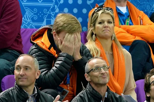 King Willem-Alexander and Queen Maxima attend the Short Track on day 3 of the Sochi 2014 Winter Olympics