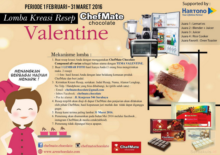 Lomba Kreasi Resep Valentine Chefmate Berhadiah Kulkas