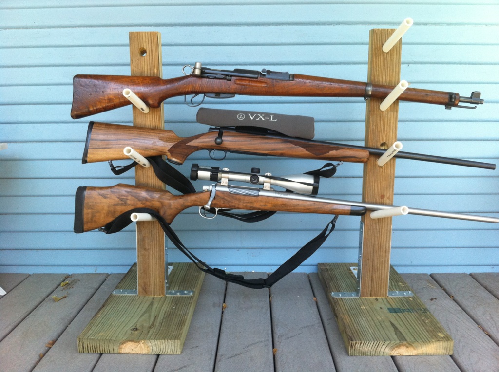 BLACKFORK Rifle stands for the photo shoot.